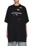 Main View - Click To Enlarge - BALENCIAGA - Inside Out Distressed Oversized Crewneck Cotton T-Shirt