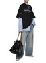 Figure View - Click To Enlarge - BALENCIAGA - Inside Out Distressed Oversized Crewneck Cotton T-Shirt