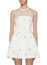 Main View - Click To Enlarge - MING MA - Halter Neck Embroidered Mini Dress