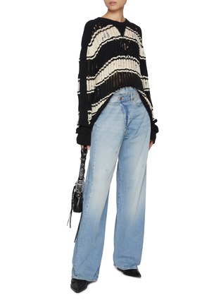 Figure View - Click To Enlarge - R13 - Wideleg Crossover Light Washed Jeans