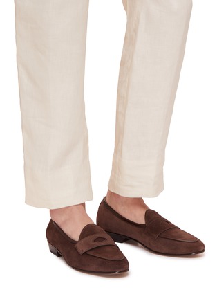Figure View - Click To Enlarge - BAUDOIN & LANGE - Sagan Ginkgo Suede Loafers