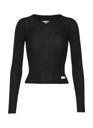 Main View - Click To Enlarge - ALEXANDERWANG - Ribbed Long Sleeve Crewneck Cotton T-Shirt