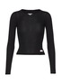 Main View - Click To Enlarge - ALEXANDERWANG - Ribbed Long Sleeve Crewneck Cotton T-Shirt