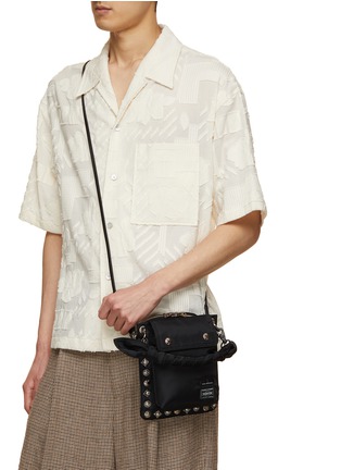 Front View - Click To Enlarge - TOGA ARCHIVES X PORTER - Stud Embellished Crossbody Pouch