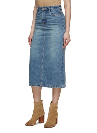 Detail View - Click To Enlarge - MO&CO. - Dungaree Denim Skirt