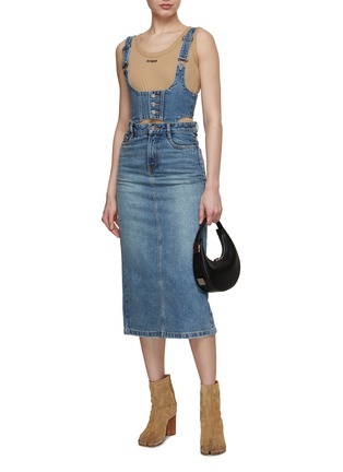 Figure View - Click To Enlarge - MO&CO. - Dungaree Denim Skirt