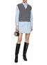 Figure View - Click To Enlarge - MO&CO. - Cropped Vest Layered Shirt Dress