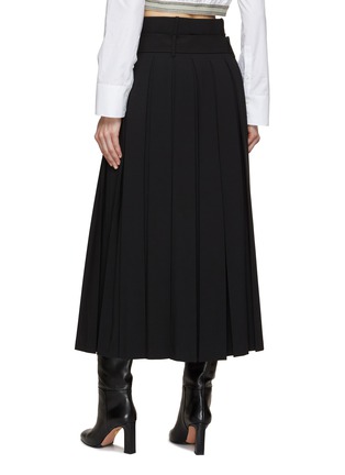 Back View - Click To Enlarge - MO&CO. - Belted Pleated Maxi Skirt