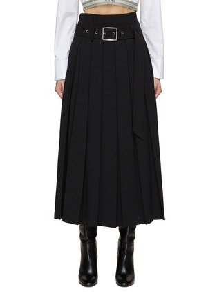 Main View - Click To Enlarge - MO&CO. - Belted Pleated Maxi Skirt