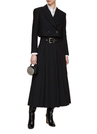 Figure View - Click To Enlarge - MO&CO. - Belted Pleated Maxi Skirt