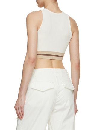 Back View - Click To Enlarge - MO&CO. - Cropped Ribbed Stripe HemTank