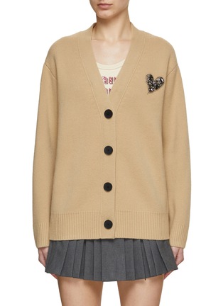 Main View - Click To Enlarge - MO&CO. - Heart Cashmere Wool Long Cardigan