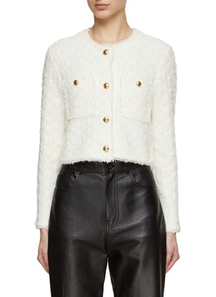 Main View - Click To Enlarge - MO&CO. - Frayed Trim Cropped Jacket
