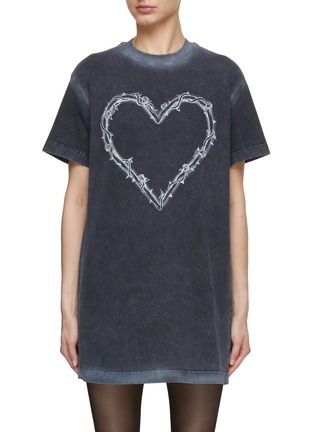Main View - Click To Enlarge - MO&CO. - Heart Print Cotton T-Shirt Dress