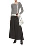 Figure View - Click To Enlarge - MO&CO. - Flared Denim Maxi Skirt