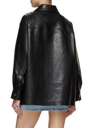 Back View - Click To Enlarge - MO&CO. - Faux Leather Shirt Jacket