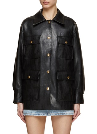 Main View - Click To Enlarge - MO&CO. - Faux Leather Shirt Jacket