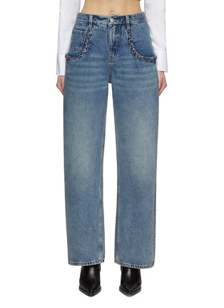 Main View - Click To Enlarge - MO&CO. - Braided Trim Jeans