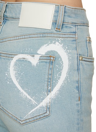  - MO&CO. - Heart Print Light Wash Straight Jeans