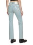 Back View - Click To Enlarge - MO&CO. - Heart Print Light Wash Straight Jeans