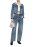 Figure View - Click To Enlarge - MO&CO. - Braided Trim Cropped Denim Jacket