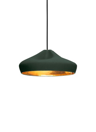 Main View - Click To Enlarge - MARSET - Pleat Box 36 Pendant — Dark Green/Gold