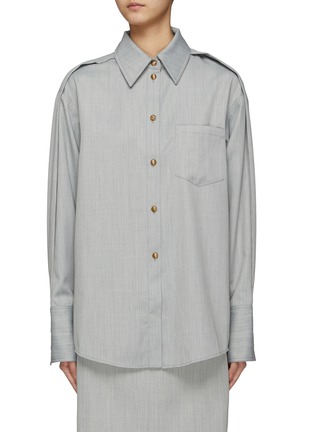 Main View - Click To Enlarge - JACQUES WEI - Patch Pocket Long Shirt