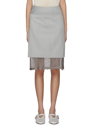 Main View - Click To Enlarge - JACQUES WEI - Mesh Layered Midi Skirt