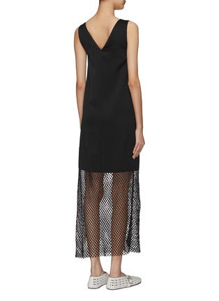 Back View - Click To Enlarge - JACQUES WEI - Layered Satin Mesh Maxi Dress