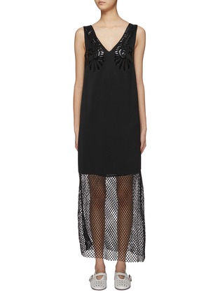Main View - Click To Enlarge - JACQUES WEI - Layered Satin Mesh Maxi Dress