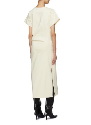 Back View - Click To Enlarge - JACQUES WEI - Brass Buckle Maxi Dress