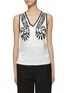 Main View - Click To Enlarge - JACQUES WEI - V-Neck Acetate Satin Printed Vest