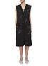 Main View - Click To Enlarge - JACQUES WEI - Beaded Satin Sleeveless Coat
