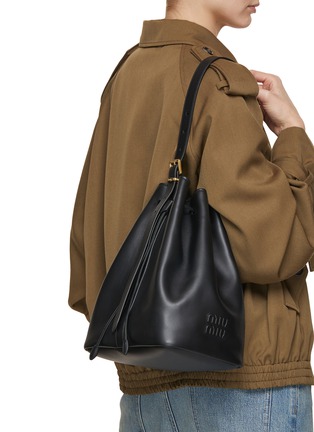 Figure View - Click To Enlarge - MIU MIU - Leather Bucket Bag