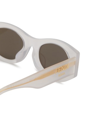 Detail View - Click To Enlarge - FENDI - Fendi Roma Acetate Oval Frame Sunglasses