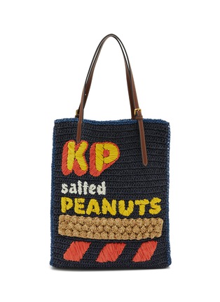 Main View - Click To Enlarge - ANYA HINDMARCH - KP Peanuts Raffia Tote Bag