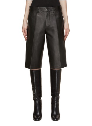 Main View - Click To Enlarge - HELMUT LANG - Leather Knee Length Shorts