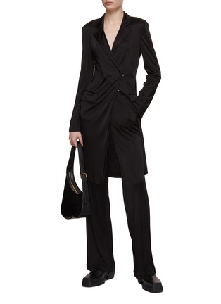 Figure View - Click To Enlarge - HELMUT LANG - Single Breasted Fluid Long Blazer