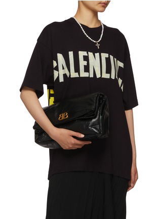 Figure View - Click To Enlarge - BALENCIAGA - Monaco Leather Clutch Bag