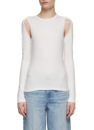 Main View - Click To Enlarge - HELMUT LANG - Cut Out Crewneck Top