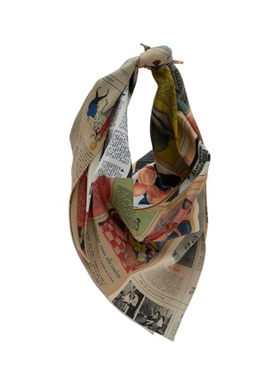 Detail View - Click To Enlarge - BOTTEGA VENETA - Foulard Newspaper Printed Leather Shoulder Bag
