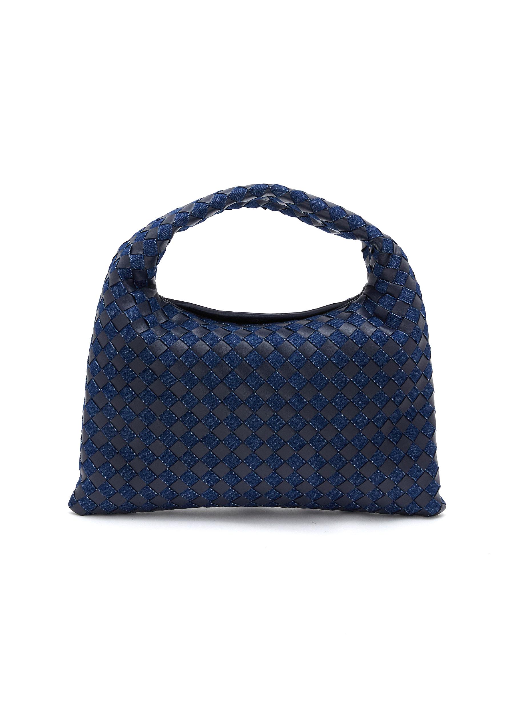 BOTTEGA VENETA Hop Intrecciato Denim Leather Shoulder Bag Women Lane Crawford