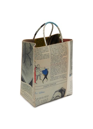 Detail View - Click To Enlarge - BOTTEGA VENETA - Small Newspaper Printed Leather Tote Bag