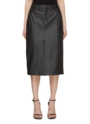 Main View - Click To Enlarge - VINCE - Leather Trouser Front Skirt
