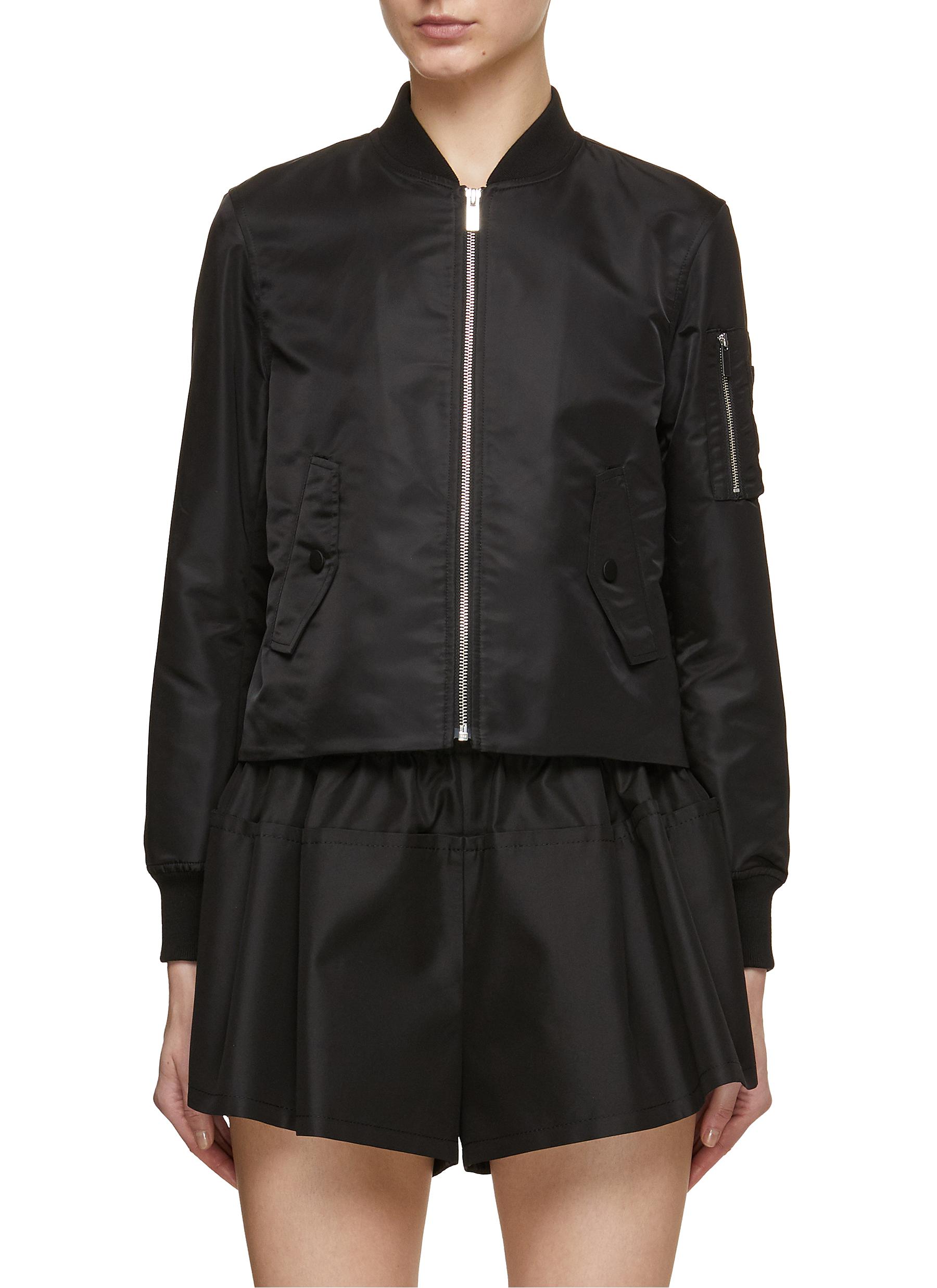 Bomber Jacket with Ribbed Shoulders and Cuffs – SENTALER