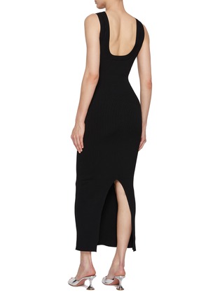 Back View - Click To Enlarge - GOOD AMERICAN - Ribbed Scoop Back Midi Dress