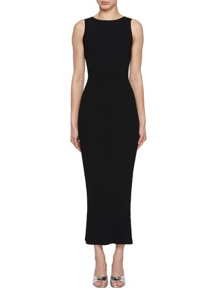 Main View - Click To Enlarge - GOOD AMERICAN - Ribbed Scoop Back Midi Dress