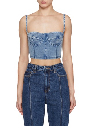 Main View - Click To Enlarge - GOOD AMERICAN - Sculpt Denim Bustier