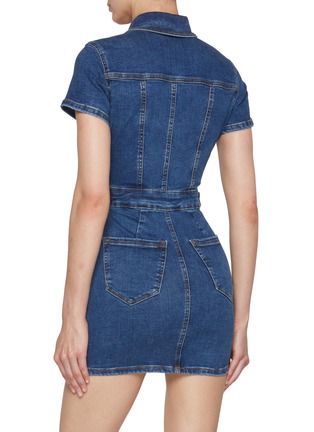 Back View - Click To Enlarge - GOOD AMERICAN - Fit for Success Medium Washed Mini Denim Dress