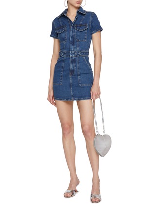 Figure View - Click To Enlarge - GOOD AMERICAN - Fit for Success Medium Washed Mini Denim Dress